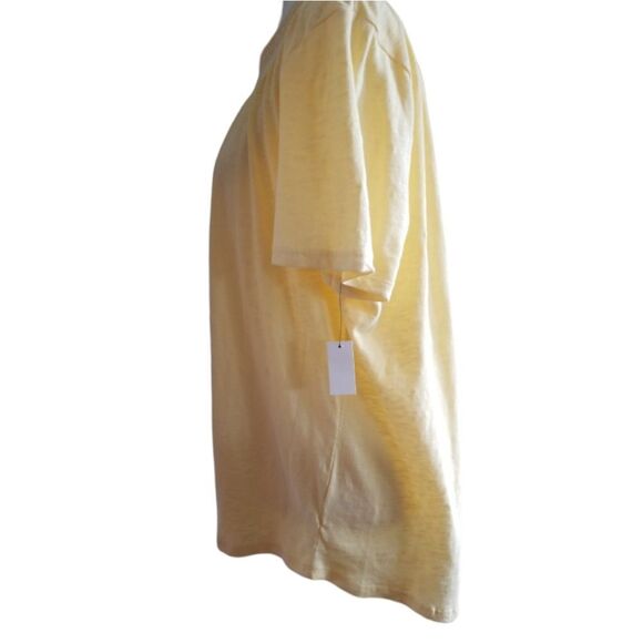 Talbots Shirt Short Sleeve Round Collar Yellow Tee Size XL - Picture 2 of 6